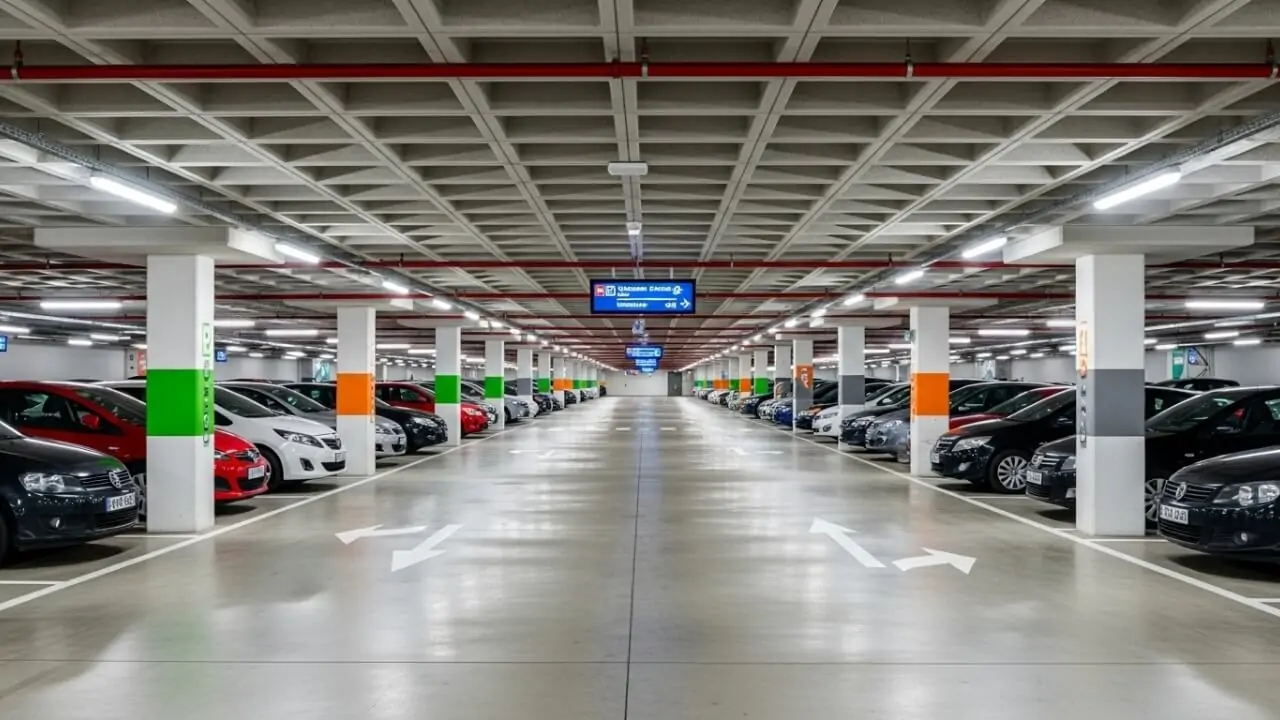 Secure and organised multi-storey car park managed under Nationwide Car Park Management UK services