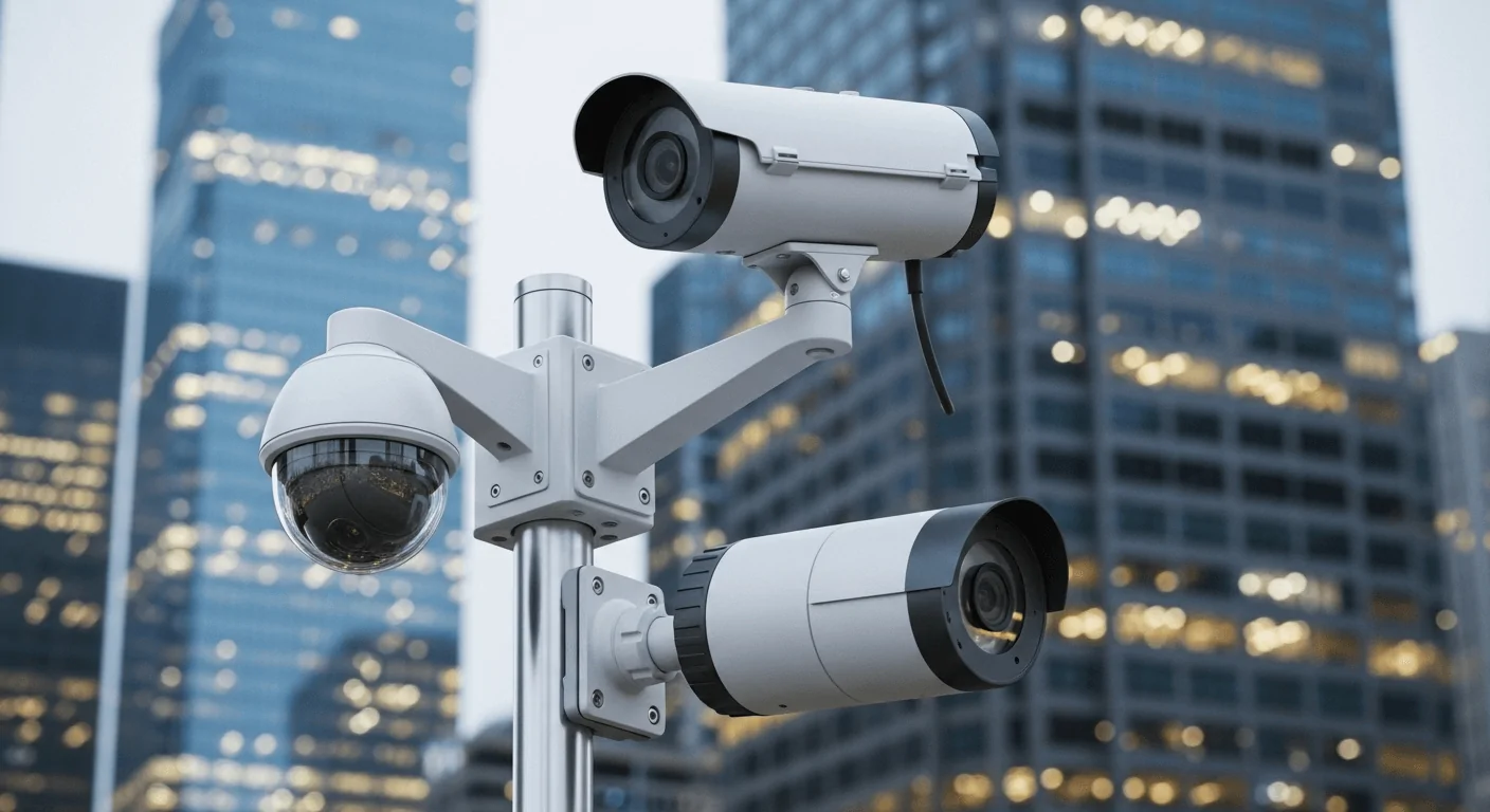 Commercial CCTV installation UK with PTZ and dome cameras for business security