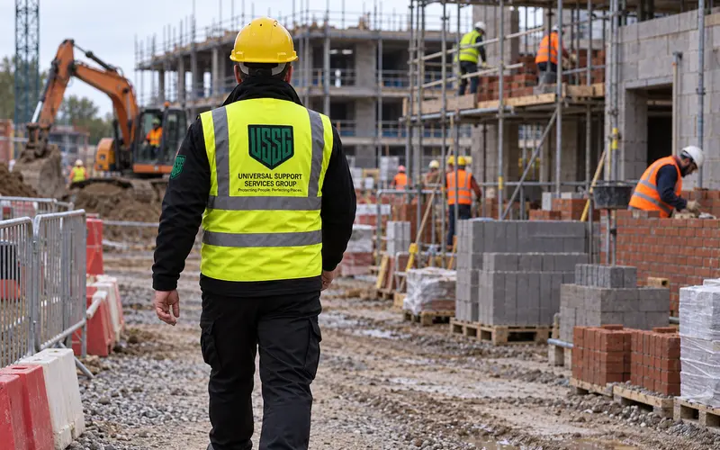 Security officer at a construction site
